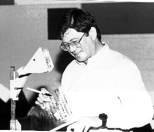 Peter Bickel at a document projector